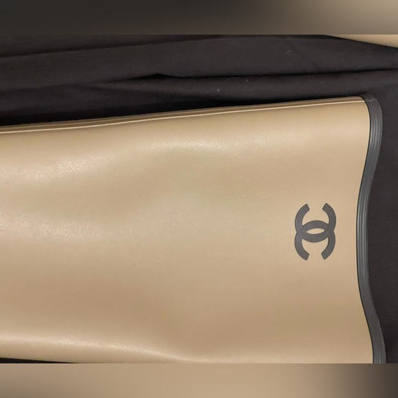 Chanel 22K Pull On Rubber Rain Boots Thigh High - Picture 10 of 10